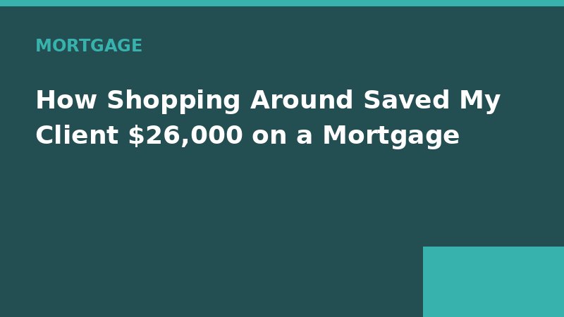 How Shopping Around Saved My Client $26,000 on a Mortgage — Loan Calc Tool